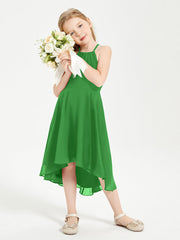 Abiti Damigella Junior Alla Moda Lunghezza Al Polpaccio Gonna Asimmetrica Verde