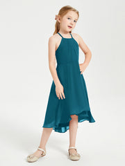 Abiti Damigella Junior Alla Moda Lunghezza Al Polpaccio Gonna Asimmetrica Blu Inchiostro