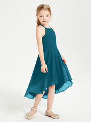 Abiti Damigella Junior Alla Moda Lunghezza Al Polpaccio Gonna Asimmetrica Blu Inchiostro