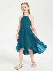Abiti Damigella Junior Alla Moda Lunghezza Al Polpaccio Gonna Asimmetrica Blu Inchiostro