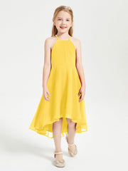 Abiti Damigella Junior Alla Moda Lunghezza Al Polpaccio Gonna Asimmetrica Calendula