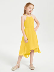 Abiti Damigella Junior Alla Moda Lunghezza Al Polpaccio Gonna Asimmetrica Calendula
