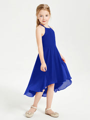 Abiti Damigella Junior Alla Moda Lunghezza Al Polpaccio Gonna Asimmetrica Blu Royal