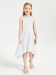 Abiti Damigella Junior Alla Moda Lunghezza Al Polpaccio Gonna Asimmetrica Bianco