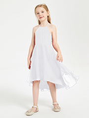 Abiti Damigella Junior Alla Moda Lunghezza Al Polpaccio Gonna Asimmetrica Bianco