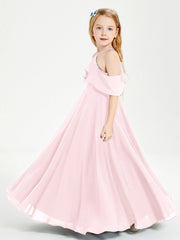 Abiti Damigella Junior Lungo Con Spalle Scoperte Rosa Cipria