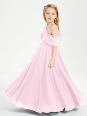 Abiti Damigella Junior Lungo Con Spalle Scoperte Rosa Bonbon