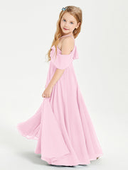 Abiti Damigella Junior Lungo Con Spalle Scoperte Rosa Bonbon