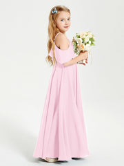 Abiti Damigella Junior Lungo Con Spalle Scoperte Rosa Bonbon