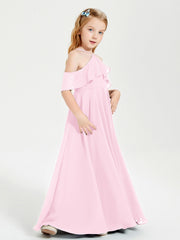 Abiti Damigella Junior Lungo Con Spalle Scoperte Rosa Bonbon