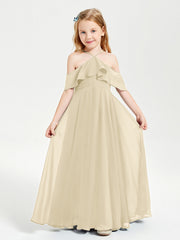 Abiti Damigella Junior Lungo Con Spalle Scoperte Champagne