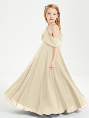 Abiti Damigella Junior Lungo Con Spalle Scoperte Champagne