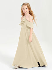 Abiti Damigella Junior Lungo Con Spalle Scoperte Champagne