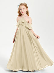 Abiti Damigella Junior Lungo Con Spalle Scoperte Champagne