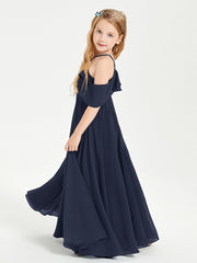 Abiti Damigella Junior Lungo Con Spalle Scoperte Blu Scuro
