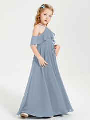 Abiti Damigella Junior Lungo Con Spalle Scoperte Azzurro Polvere