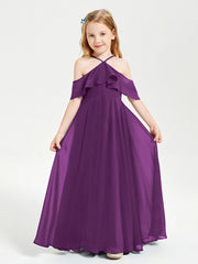 Abiti Damigella Junior Lungo Con Spalle Scoperte Viola