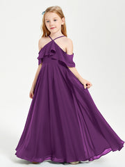Abiti Damigella Junior Lungo Con Spalle Scoperte Viola
