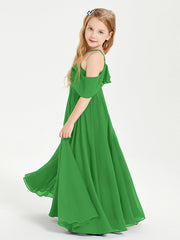 Abiti Damigella Junior Lungo Con Spalle Scoperte Verde