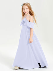 Abiti Damigella Junior Lungo Con Spalle Scoperte Lavanda