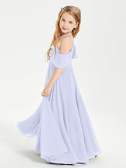 Abiti Damigella Junior Lungo Con Spalle Scoperte Lavanda