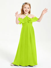 Abiti Damigella Junior Lungo Con Spalle Scoperte Verde Lime