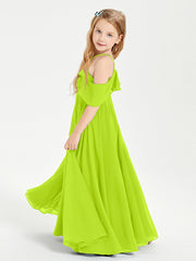Abiti Damigella Junior Lungo Con Spalle Scoperte Verde Lime