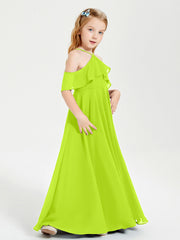 Abiti Damigella Junior Lungo Con Spalle Scoperte Verde Lime