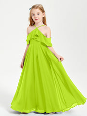 Abiti Damigella Junior Lungo Con Spalle Scoperte Verde Lime