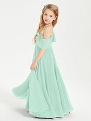 Abiti Damigella Junior Lungo Con Spalle Scoperte Verde Menta