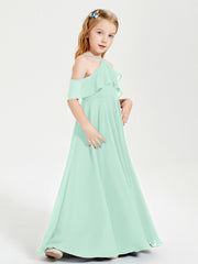 Abiti Damigella Junior Lungo Con Spalle Scoperte Verde Menta