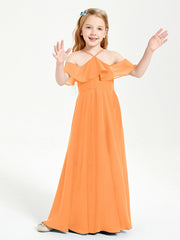 Abiti Damigella Junior Lungo Con Spalle Scoperte Arancio