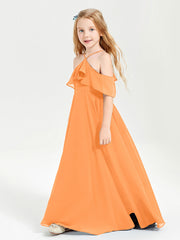Abiti Damigella Junior Lungo Con Spalle Scoperte Arancio