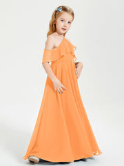 Abiti Damigella Junior Lungo Con Spalle Scoperte Arancio
