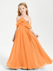 Abiti Damigella Junior Lungo Con Spalle Scoperte Arancio