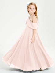 Abiti Damigella Junior Lungo Con Spalle Scoperte Rosa Perlato