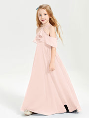Abiti Damigella Junior Lungo Con Spalle Scoperte Rosa Perlato