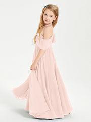 Abiti Damigella Junior Lungo Con Spalle Scoperte Rosa Perlato