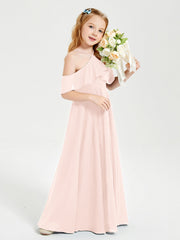 Abiti Damigella Junior Lungo Con Spalle Scoperte Rosa Perlato