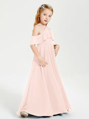 Abiti Damigella Junior Lungo Con Spalle Scoperte Rosa Perlato