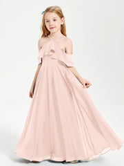 Abiti Damigella Junior Lungo Con Spalle Scoperte Rosa Perlato