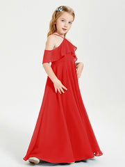 Abiti Damigella Junior Lungo Con Spalle Scoperte Rosso