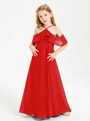 Abiti Damigella Junior Lungo Con Spalle Scoperte Rosso