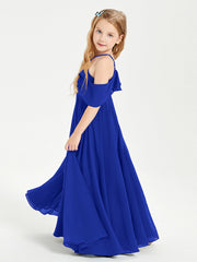 Abiti Damigella Junior Lungo Con Spalle Scoperte Blu Royal