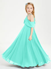 Abiti Damigella Junior Lungo Con Spalle Scoperte Azzurro Spa