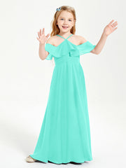 Abiti Damigella Junior Lungo Con Spalle Scoperte Azzurro Spa