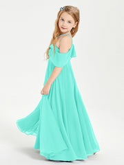 Abiti Damigella Junior Lungo Con Spalle Scoperte Azzurro Spa