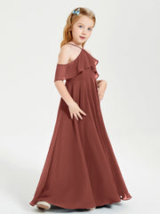 Abiti Damigella Junior Lungo Con Spalle Scoperte Terracotta