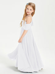 Abiti Damigella Junior Lungo Con Spalle Scoperte Bianco