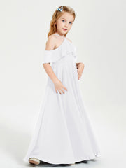 Abiti Damigella Junior Lungo Con Spalle Scoperte Bianco